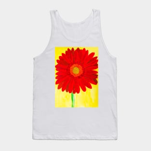 Red gerbera on yellow backgroound Tank Top